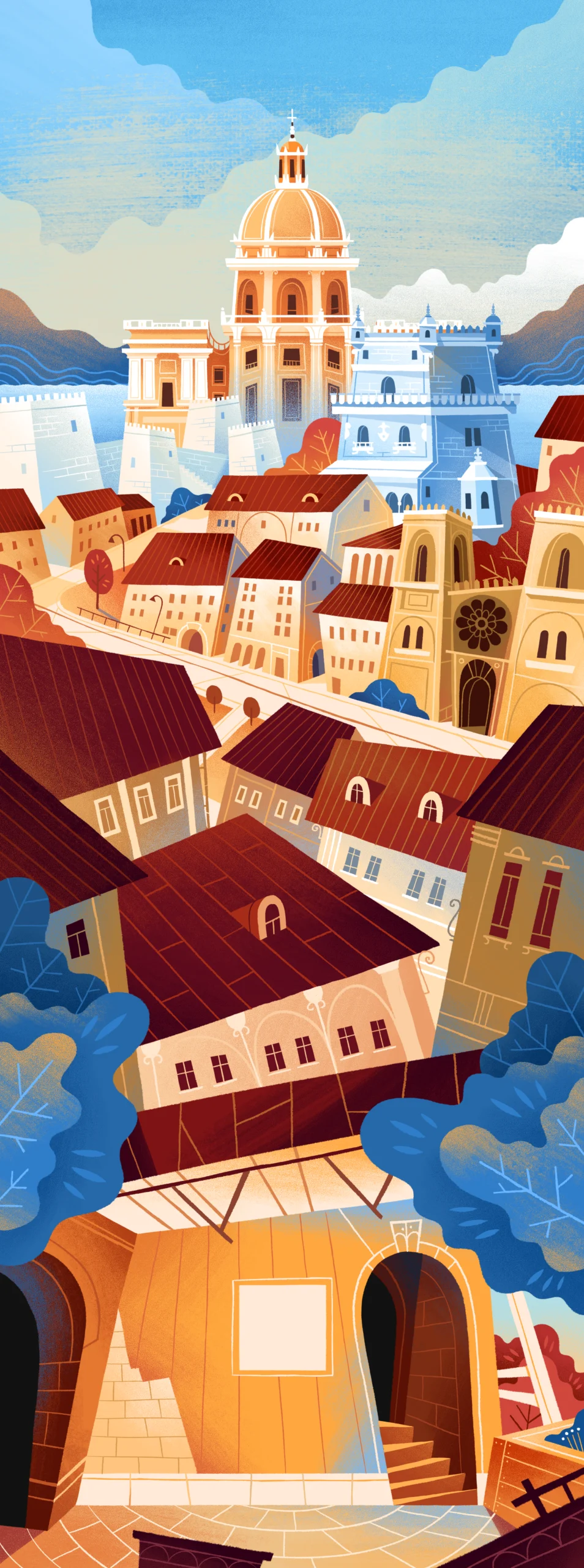 Game promo video production for TILE: artistic city landscape and storytelling asset.