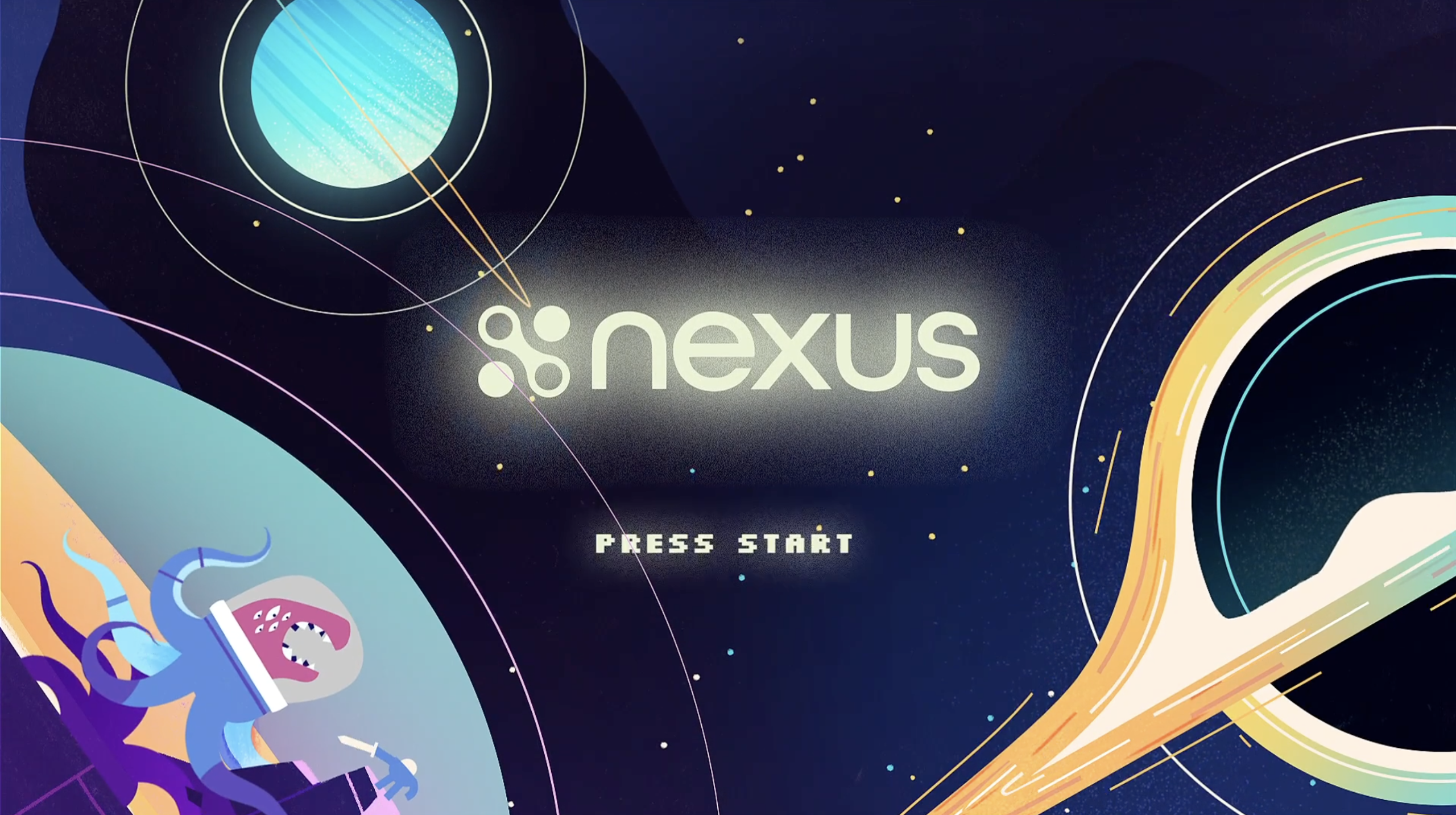 Alien space monsters in a Nexus video. A promo for game developers.
